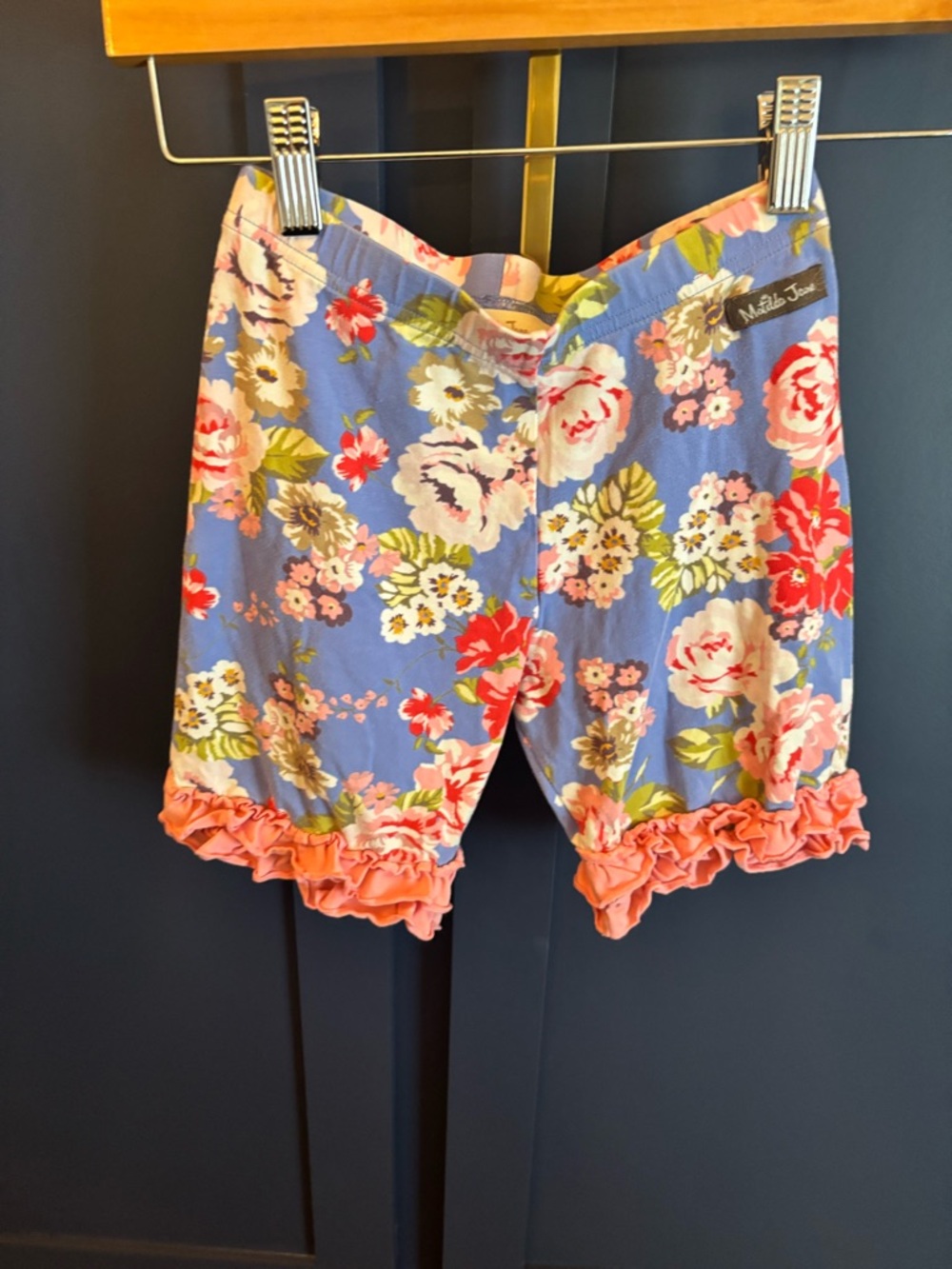 Matilda Jane Blue Floral Ruffle Hem girls Shorts